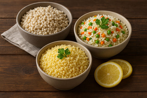 Garniturile tradiționale românești: arpacaș, griș, orez și cuscus