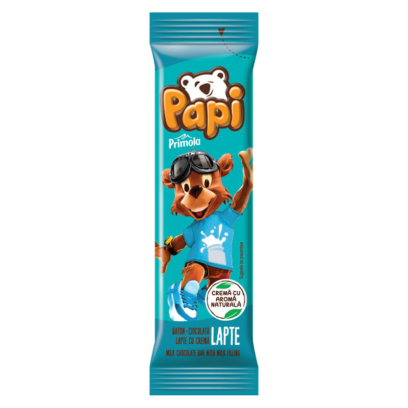 Baton ciocolata Primola Papi cu crema de lapte
