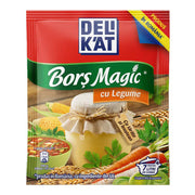 Borș magic cu legume Delikat pentru ciorbe românești, condiment tradițional disponibil la DELUMANI