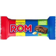 Rom baton cu cremă de rom, arahide și caramel Kandia, ciocolată românească dulce